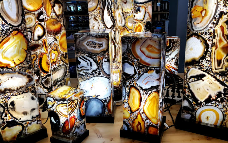 Achatscheiben Lampen